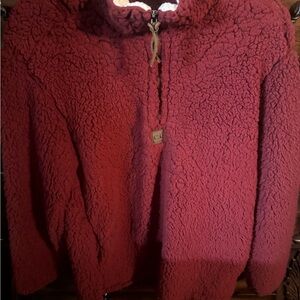 Cozy Red Sherpa Pullover